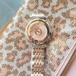 Reloj de Mujer Estilo Pandora, Giratorio color Oro Rosado y Plata
